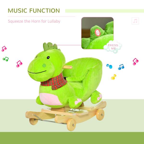 2-in-1 Interactive Rocking Dinosaur with Songs, Green