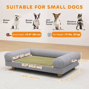 Elevated sofa for small dogs, grey