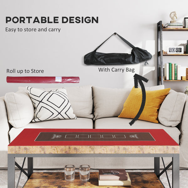 12-player poker mat, red