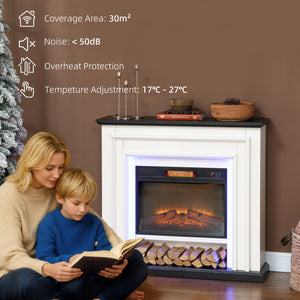 41 inch Electric Fireplace with Mantel, 1400W with 3D Flame Effect