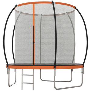 10ft Trampoline with Enclosure Net and Ladder, Orange