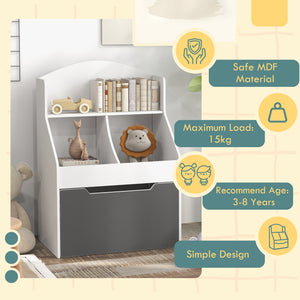 3-tier bookcase with drawer and 2 storage compartments, white 