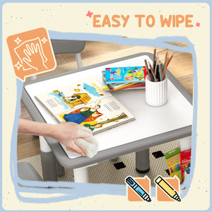 5-piece height-adjustable table and chair set, gray