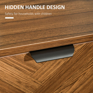 Bedside table with 2 drawers, walnut color