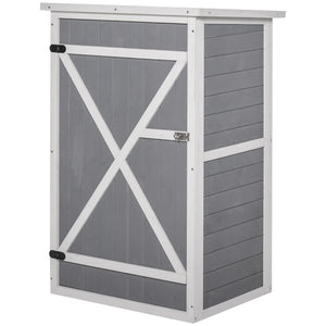 Garden shed with asphalt roof, grey