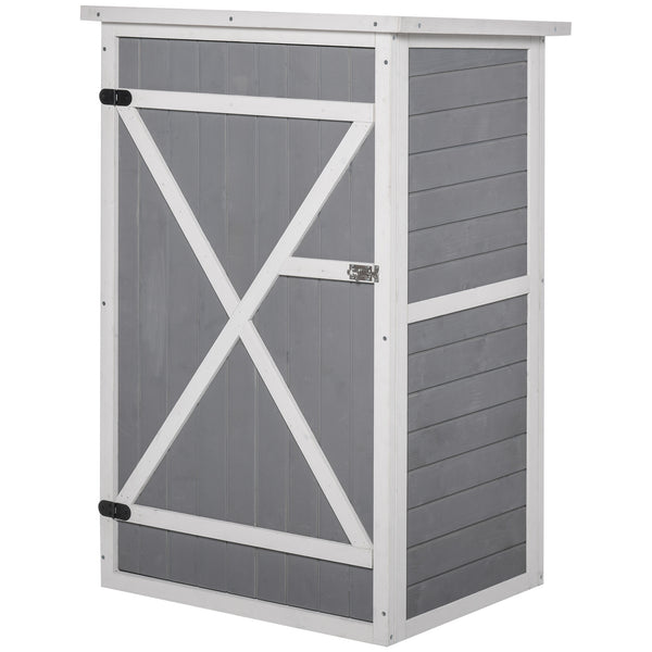 Garden shed with asphalt roof, grey