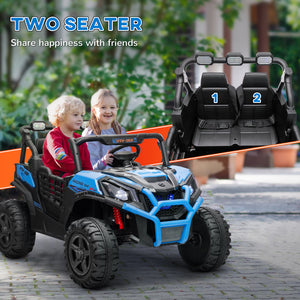24V 2-seater electric car for children with remote control, 3 speeds, blue
