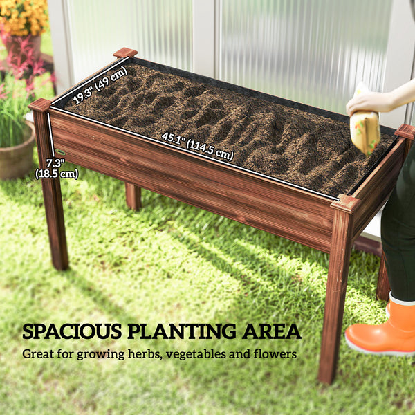 Raised wooden planter with legs