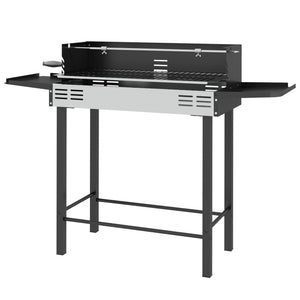 Charcoal barbecue, 3-tier cooking grate, storage shelves