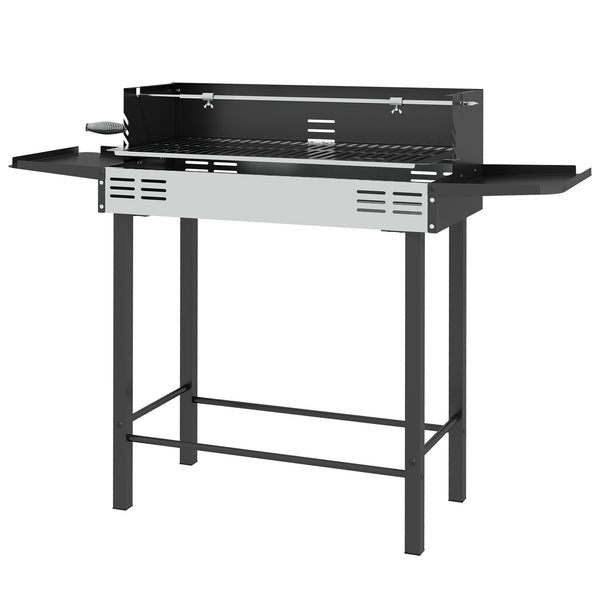 Charcoal barbecue, 3-tier cooking grate, storage shelves