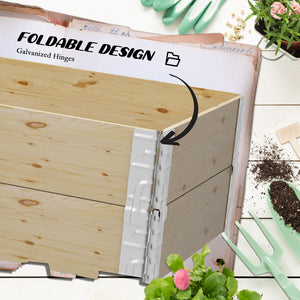 Raised wooden planter with two compartments
