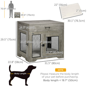 Furniture crate with cushion, 2 doors and storage, grey