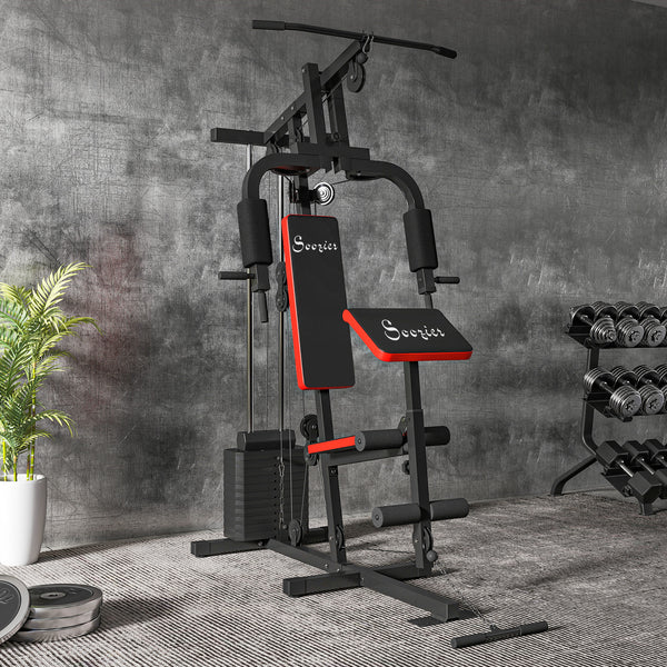 Multi-gym with a 65 kg weight stack