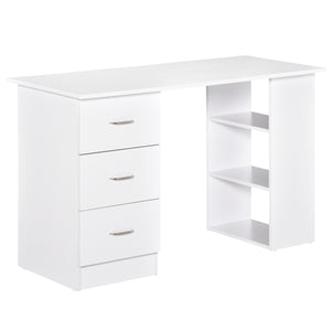 47-inch Desk with 3-Tier Storage Shelves, White