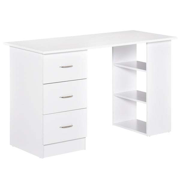 47-inch Desk with 3-Tier Storage Shelves, White