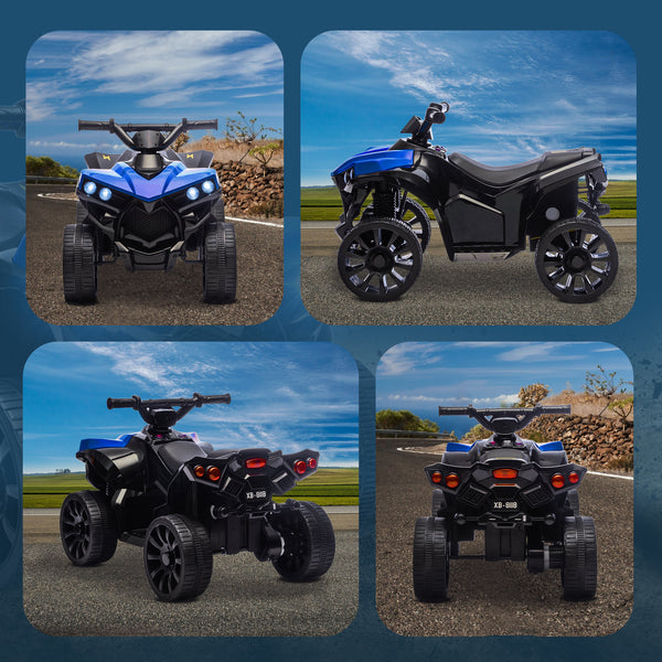 Quad électrique 6V avec musique et phares LED, pour enfanuts de 37 à 72 mois, bleu.