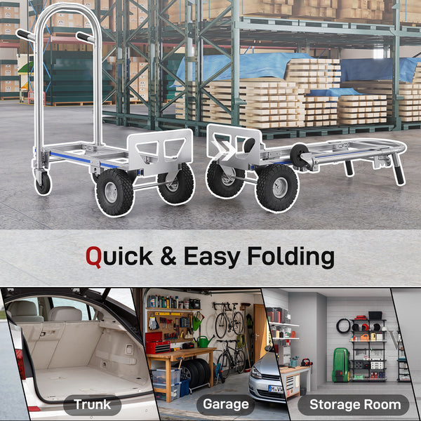 2-in-1 Folding Hand Truck, up to 770 lbs