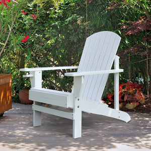 Chaise Adirondack blanche style Muskoka avec porte-gobelet intégré pour extérieur confortable
