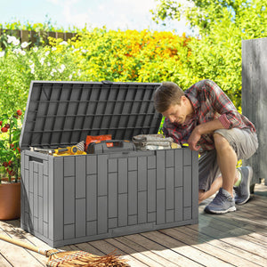 227 Litre (60 Gallon) Lockable, Splashproof, UV Resistant Outdoor Resin Storage Box.