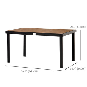 Aluminum outdoor dining table for 6 people