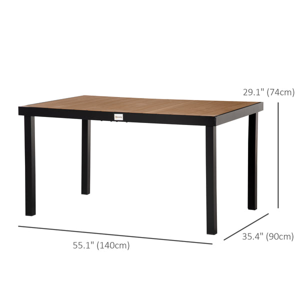Aluminum outdoor dining table for 6 people
