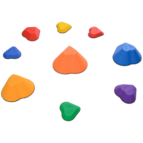 Set of 9 non-slip stacking stones for children, heart-shaped