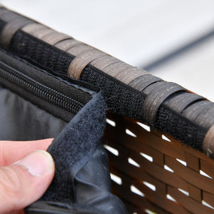 6 Piece Wicker Garden Furniture Set with Cushions and Storage Table, Orange