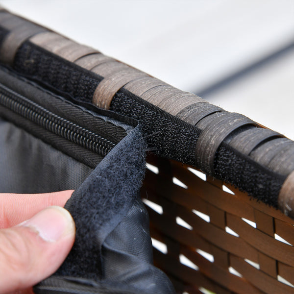 6 Piece Wicker Garden Furniture Set with Cushions and Storage Table, Orange