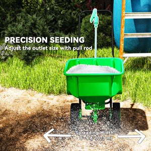 40L Lawn Spreader - Seed, Fertilizer &amp; Salt, 132 lb Capacity
