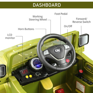 12V electric jeep with remote control, green