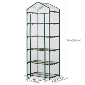5-tier mini greenhouse with fixing clips