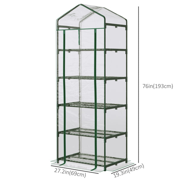 5-tier mini greenhouse with fixing clips