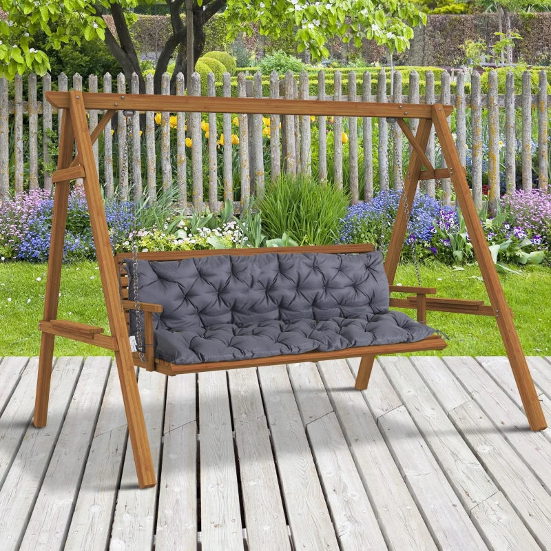Ensemble gris foncé de coussins pour banc 3 places et balancelle, avec dossier, parfaits pour terrasse et jardin