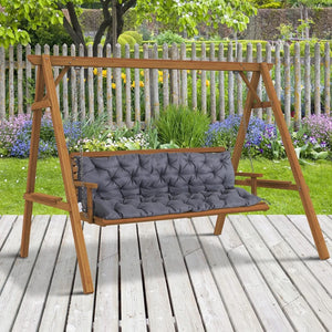 Ensemble gris foncé de coussins pour banc 3 places et balancelle, avec dossier, parfaits pour terrasse et jardin