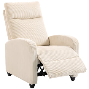 Fabric Recliner Chair Manual Home Theater Seating Single Reclining Sofa Chair with Padded Seat for Living Room, Beige