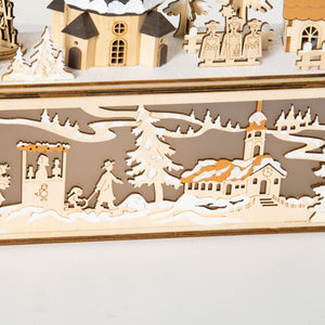 Natural wood desktop Christmas decoration