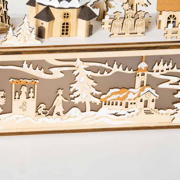 Natural wood desktop Christmas decoration