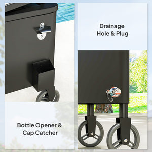 76L refrigerated trolley with wheels and adjustable handle, black