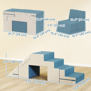 2-piece foam climbing blocks with removable blue cover