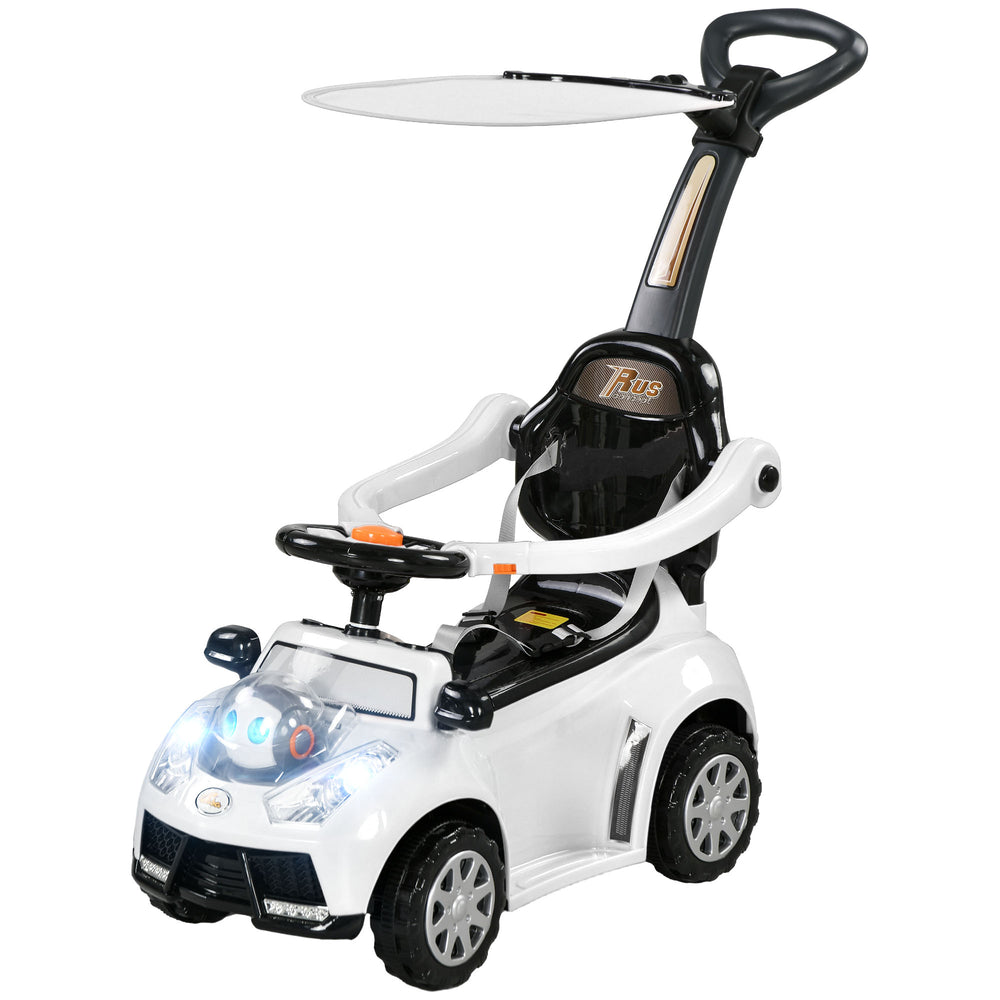 3 in 1 Push Car for Kids, White