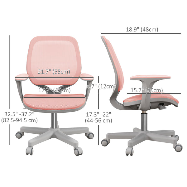 Office chair with mesh backrest, pink