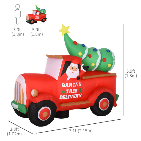 Inflatable Santa Claus driving a 1.8 meter truck