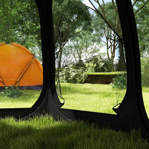Foldable mosquito net tent with carry bag and 2 doors, black