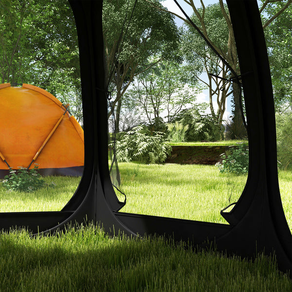 Foldable mosquito net tent with carry bag and 2 doors, black
