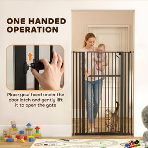 55-inch tall pet gate, adjustable width, black