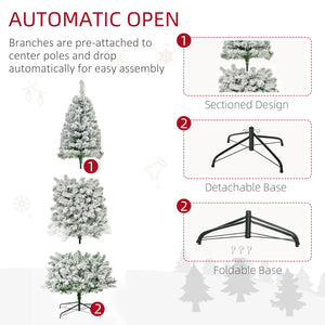 9ft Pre-Lit Frosted Artificial Christmas Tree with Warm White LED Light