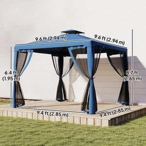 10 x 10 ft gazebo with mosquito netting, dark blue