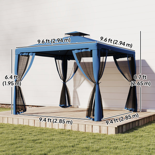 10 x 10 ft gazebo with mosquito netting, dark blue