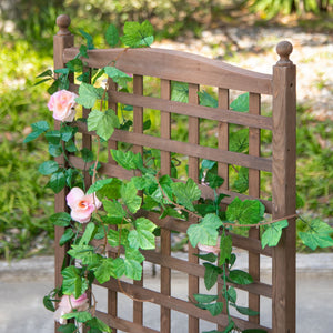 Raised planter with trellis, brown