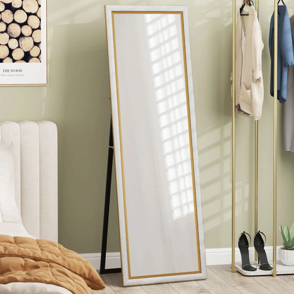 Silver framed floor or wall mirror for bedrooms